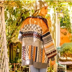 Multi Patterned Sweater Cardigan